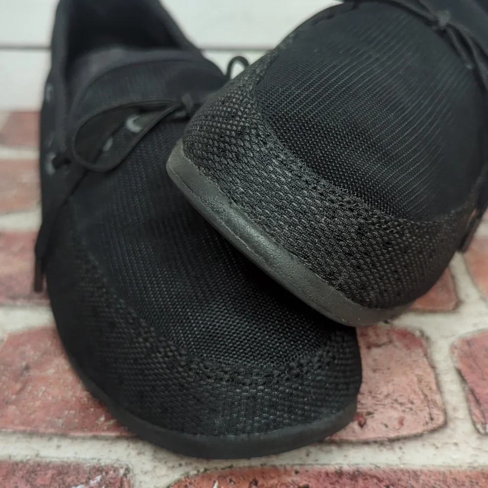Swims Black Mesh Lace-Trim Slip-On Loafers